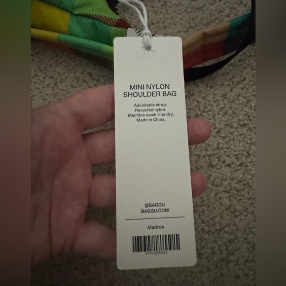 NWT Baggu Mini Nylon Madras Shoulder Bag - Picture 9 of 13